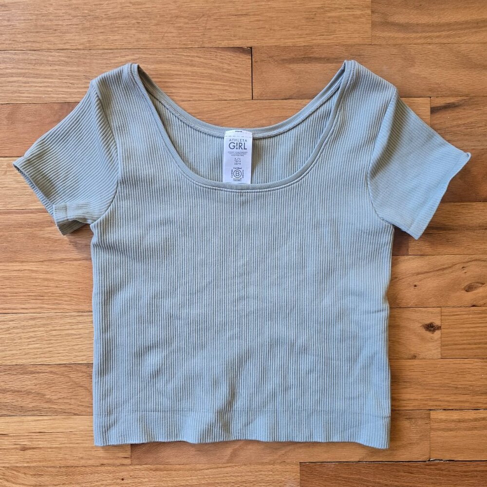 Athleta Girl Ribbed Scoop Neck Crop Tee – Size XL (Youth, Fits Women’s XS/S)